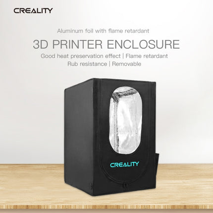 Creality 3D Printer Flame Retardant Aluminum Foil Cloth Protective Cover for Ender-3, Small Size: 72x60x48cm-garmade.com
