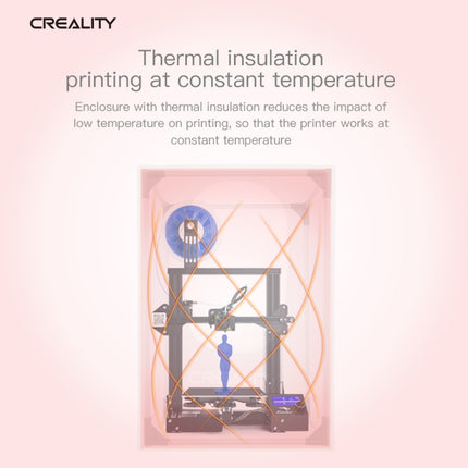 Creality 3D Printer Flame Retardant Aluminum Foil Cloth Protective Cover for Ender-3, Small Size: 72x60x48cm-garmade.com