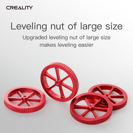 Creality Metal Red Hand Screwed Leveling Nut for Ender-3 / Ender-3 Pro / Ender-3 V2 / CR-10 Pro V2 3D Printer (Red)-garmade.com