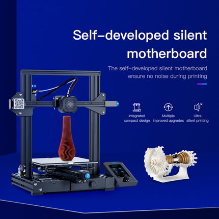 CREALITY Ender-3 V2 Craborundom Glass Platform Ultra-silent DIY 3D Printer, Print Size : 22 x 22 x 25cm, US Plug-garmade.com