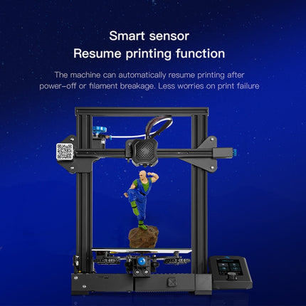 CREALITY Ender-3 V2 Craborundom Glass Platform Ultra-silent DIY 3D Printer, Print Size : 22 x 22 x 25cm, US Plug-garmade.com