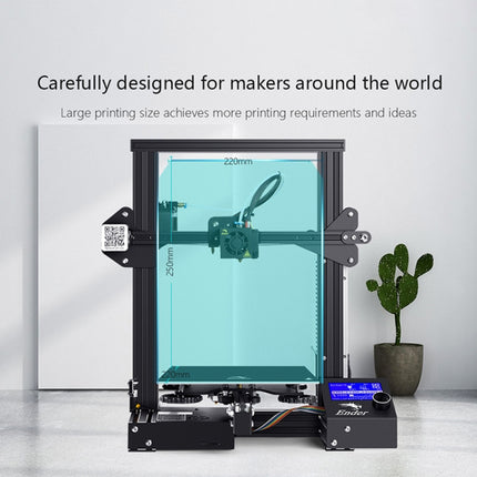 CREALITY Ender-3 POM Wheel V-guide Rail DIY 3D Printer, Print Size : 22 x 22 x 25cm, EU Plug-garmade.com