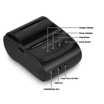 POS-5802 Thermal Line Bluetooth Receipt Printer(Black)-garmade.com
