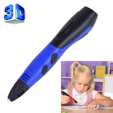 Gen 6th ABS / PLA Filament Kids DIY Drawing 3D Printing Pen with LCD Display(Blue+Black)-garmade.com