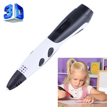 Gen 6th ABS / PLA Filament Kids DIY Drawing 3D Printing Pen with LCD Display(White+Black)-garmade.com
