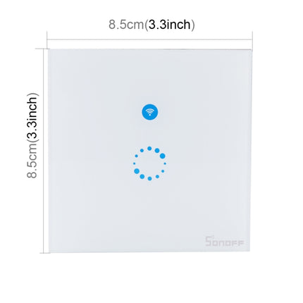 Sonoff Touch 86mm 1 Gang Tempered Glass Panel Wall Switch Smart Home Light Touch Switch, Compatible with Alexa and Google Home, AC 90V-250V 400W 2A-garmade.com