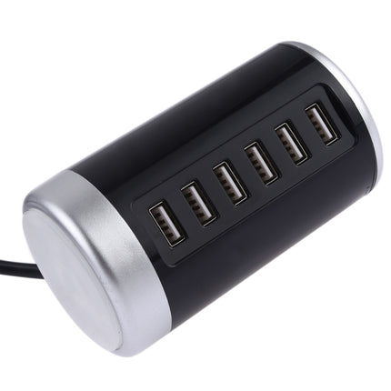 XLD4 30W 6-USB Ports Charger Station Power Adapter AC100-240V, US Plug(Black)-garmade.com