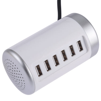 30W 6-USB Ports Charger Station Power Adapter AC100-240V, US Plug(White)-garmade.com