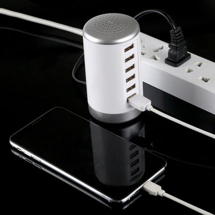 30W 6-USB Ports Charger Station Power Adapter AC100-240V, US Plug(White)-garmade.com