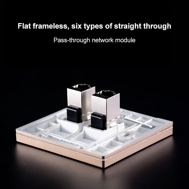 Pass Through Module CAT.6 Shielded Pass-through Network Module, Dual Ports Panel + Shielde ...