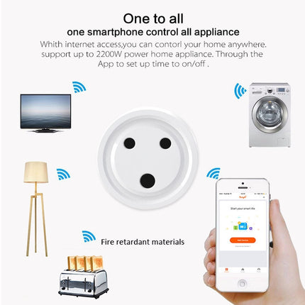 10A Mini Smart WiFi Socket Small South Africa Plug Remote Control Timer Switch Electrical Power Adapter with Alexa-garmade.com