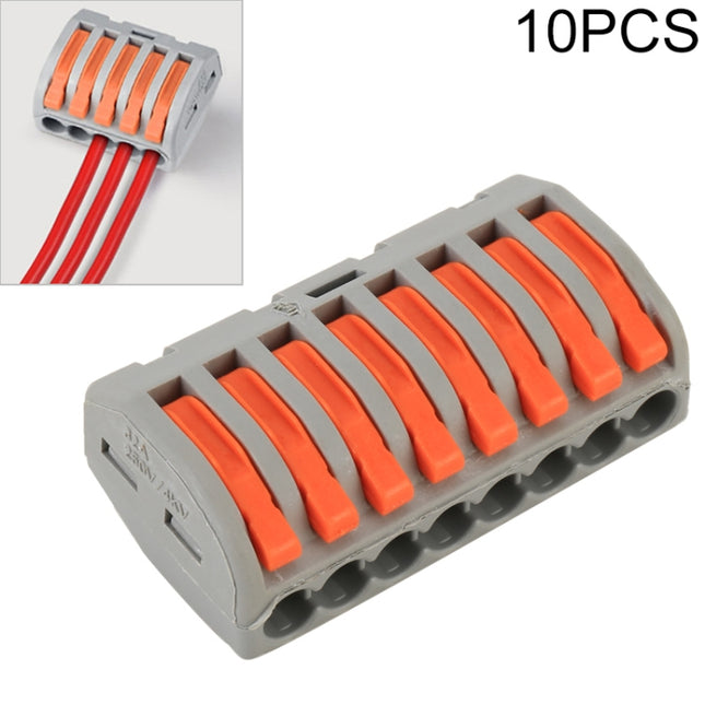 10 PCS 8 Port PCT Series Architectural Wiring Connector LED Lamp Conductor Distributor Junction Box Wire Joint-garmade.com