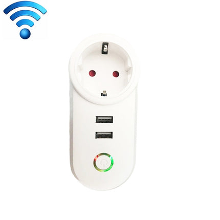 SA-002 2 USB Ports + 1 EU Socket WiFi Smart Power Plug Socket, Compatible with Alexa and Google Home, AC 110V-230V, EU Plug-garmade.com