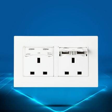 86 Type Three Hole USB Power Socket, UK Plug-garmade.com