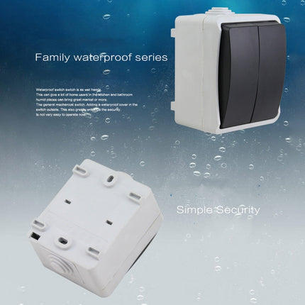 IP44 Waterproof Kitchen Bathroom Double-connection Single Control Switch, EU Plug-garmade.com