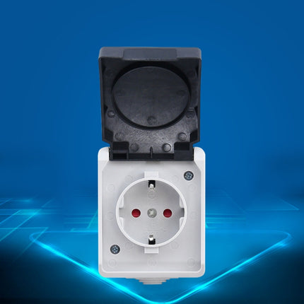 Outdoor IP44 Waterproof Power Socket with Cover, EU Plug-garmade.com