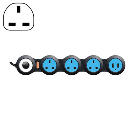 Charging Plug-in Wiring Board Creative Rotary Towline Board 13A Deformed Socket with USB, UK Plug, 4-Bit Socket(Black)-garmade.com