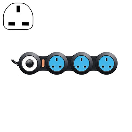 Charging Plug-in Wiring Board Creative Rotary Towline Board 13A Deformed Socket, UK Plug, 3-Bit Socket(Black)-garmade.com