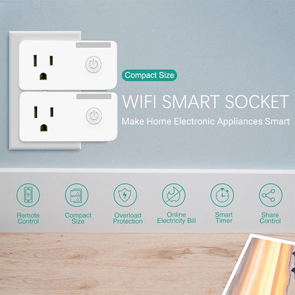 SA-004 10A EWeLink APP Remote Timing WiFi Smart Socket Works with Alexa and Google Home, US Plug-garmade.com