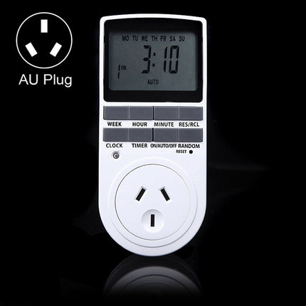 AC 240V Smart Home Plug-in Programmable LCD Display Clock Summer Time Function 12/24 Hours Changeable Timer Switch Socket, AU Plug-garmade.com