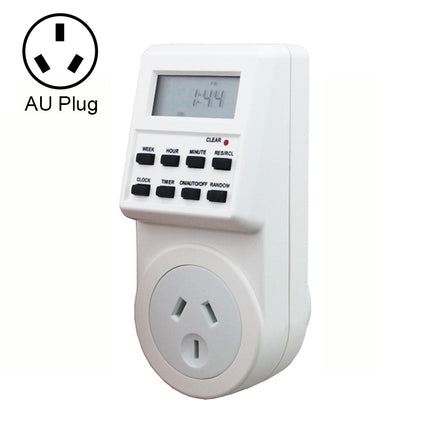 AC 240V Smart Home Plug-in LCD Display Clock Summer Time Function 12/24 Hours Changeable Timer Switch Socket, AU Plug-garmade.com
