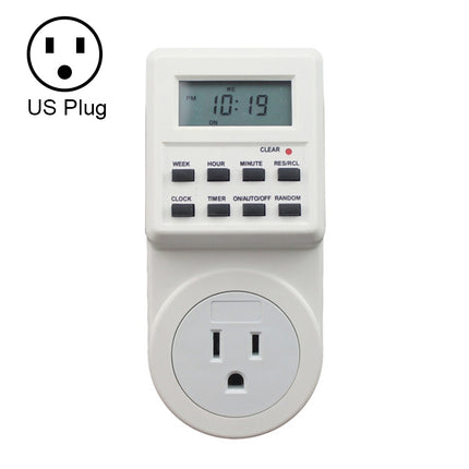 AC 120V Smart Home Plug-in LCD Display Clock Summer Time Function 12/24 Hours Changeable Timer Switch Socket, US Plug-garmade.com