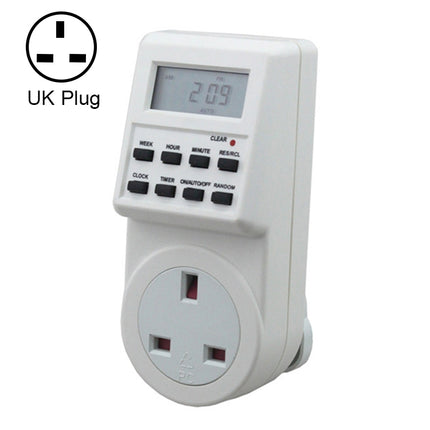 AC 230V Smart Home Plug-in LCD Display Clock Summer Time Function 12/24 Hours Changeable Timer Switch Socket, UK Plug-garmade.com
