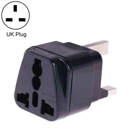 Portable Universal Socket to UK Plug Power Adapter Travel Charger with Fuse(Black)-garmade.com
