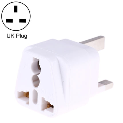 Portable Universal Socket to UK Plug Power Adapter Travel Charger with Fuse(White)-garmade.com