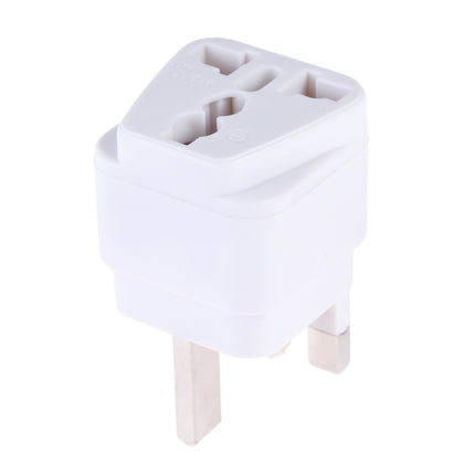 Portable Universal Socket to UK Plug Power Adapter Travel Charger with Fuse(White)-garmade.com