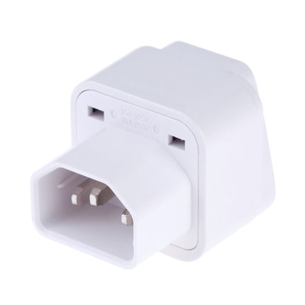 Portable Universal Socket to C14 Male Plug UPS PDU APC Computer Server Power Adapter Travel Charger (White)-garmade.com