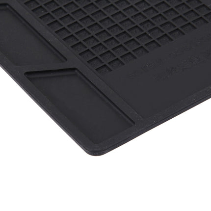 Maintenance Platform High Temperature Heat-resistant Repair Insulation Pad Silicone Mats with Screws Position, Size: 35cm x 25cm(Black)-garmade.com