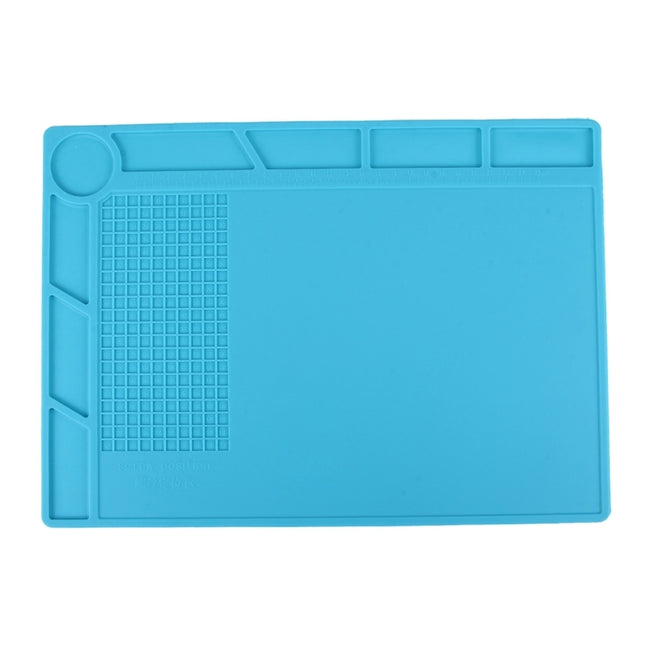 Maintenance Platform High Temperature Heat-resistant Repair Insulation Pad Silicone Mats with Screws Position, Size: 35cm x 25cm(Blue)-garmade.com
