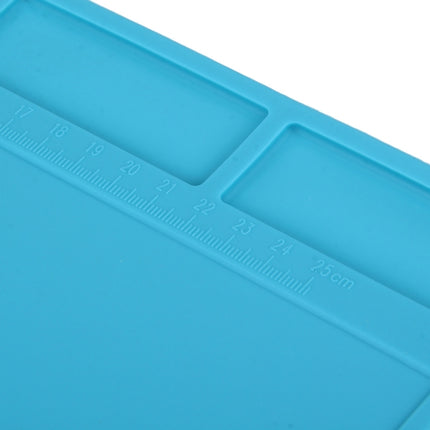 Maintenance Platform High Temperature Heat-resistant Repair Insulation Pad Silicone Mats with Screws Position, Size: 35cm x 25cm(Blue)-garmade.com