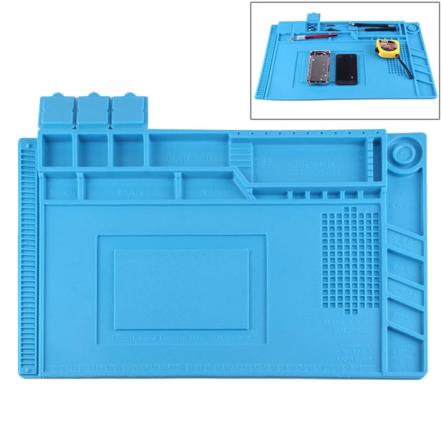 Maintenance Platform Anti-static Anti-slip High Temperature Heat-resistant Repair Insulation Pad Silicone Mats, Size: 45cm x 30cm (Blue)-garmade.com