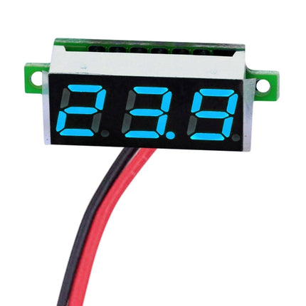 10 PCS 0.28 inch 2 Wires Adjustable Digital Voltage Meter, Color Light Display, Measure Voltage: DC 2.5-30V (Blue)-garmade.com