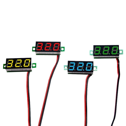 10 PCS 0.28 inch 2 Wires Adjustable Digital Voltage Meter, Color Light Display, Measure Voltage: DC 2.5-30V (Yellow)-garmade.com
