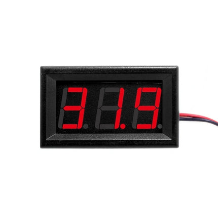 10 PCS 0.56 inch 3 Terminal Wires Digital Voltage Meter with Shell, Color Light Display, Measure Voltage: DC 0-100V (Red)-garmade.com
