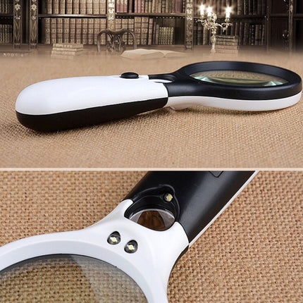 Reading Visual Magnifier with 3 LED Light, Mini Portable 3-45X Handheld (Black)-garmade.com