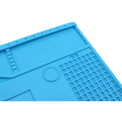 JIAFA S-150 Maintenance Platform Heat-resistant Repair Insulation Pad Silicone Mats with Screws Position(Blue)-garmade.com