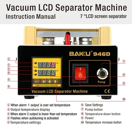 BAKU BK-946D 200W Vacuum LCD Touch Panel Separator Machine, AC 110V-garmade.com