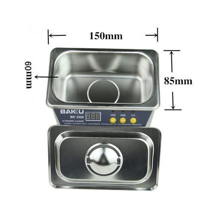 BAKU BK-3550 35W / 50W Adjustable 0.8L LCD Display Ultrasonic Cleaner, AC 220V, EU Plug-garmade.com