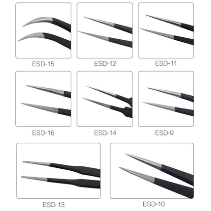 BEST BST-09 Precision Anti-static ESD Stainless Steel Tweezers-garmade.com