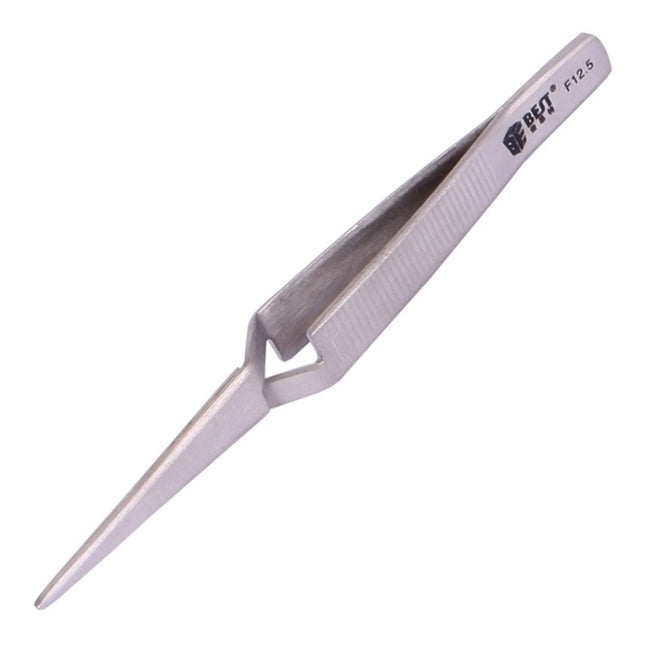 BEST BST-F12.5 Stainless Steel Self Closed Straight Laboratory Tweezers-garmade.com