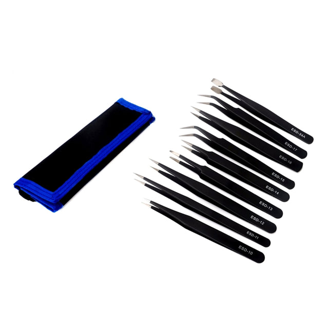 JF-8142 Metal Tweezers Repairing Disassemble Tool Kit-garmade.com