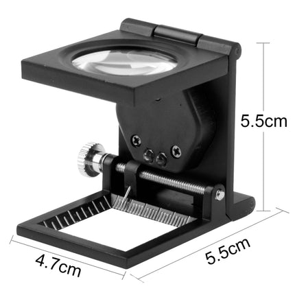 Mini Desk Style 10x Magnification Loupe Metal Antique Magnifier(Black)-garmade.com