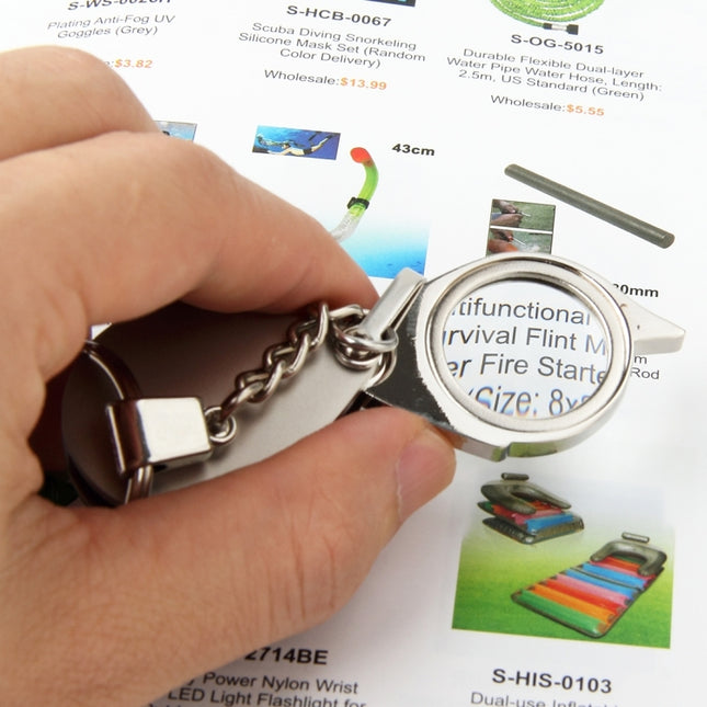 Portable Folding Loupe Metal Jewelry Antique Magnifier Magnifying Eye Glass Lens Keychain-garmade.com