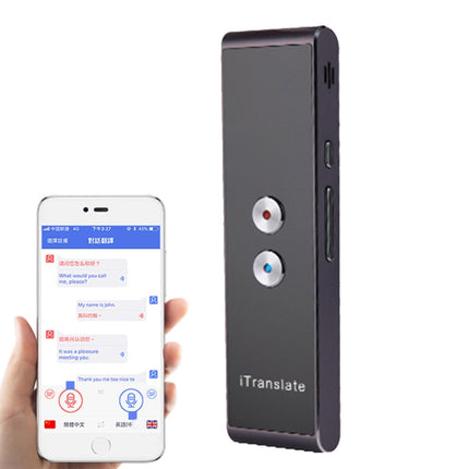 T8 Handheld Pocket Smart Voice Translator Real Time Speech Translation Translator with Dual Mic, Support 33 Languages(Black)-garmade.com