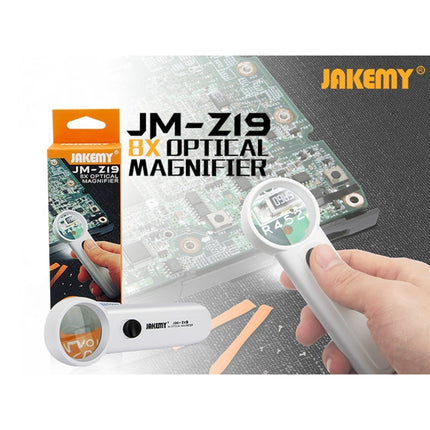 JAKEMY JM-Z19 Portable 8X Optical Magnifier with LED Light-garmade.com