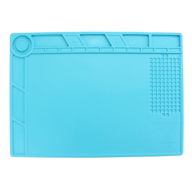 Maintenance Platform High Temperature Heat-resistant Repair Insulation Pad Silicone Mats, Size: 34.8cm x 25cm (Blue)-garmade.com